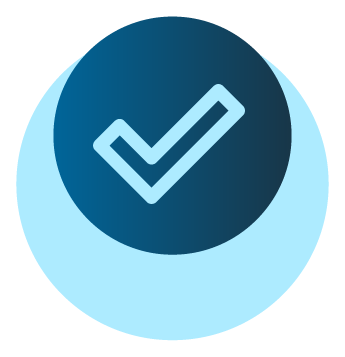 Icon of a checkmark representing automated check in/out process
