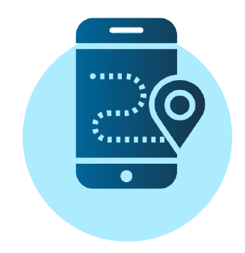 icon demonstrating gps asset tracking on mobile