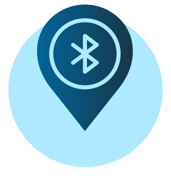 Icon representing bluetooth and RFID technology